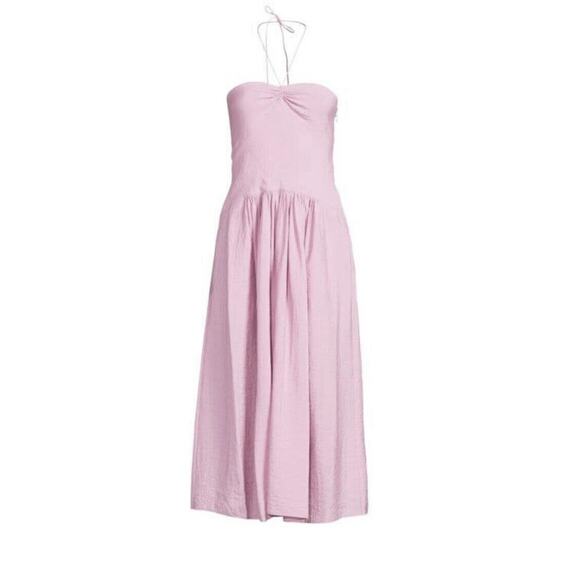 VINCE Halter Midi Women’s Dress PETAL PINK size XS $445.00 MSRP - Picture 3 of 6